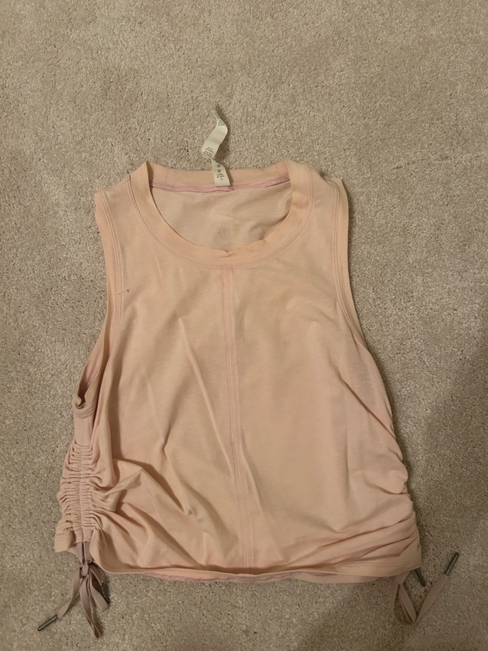 lululemon athletica Blush Pink Sleeveless Drawstring Tank